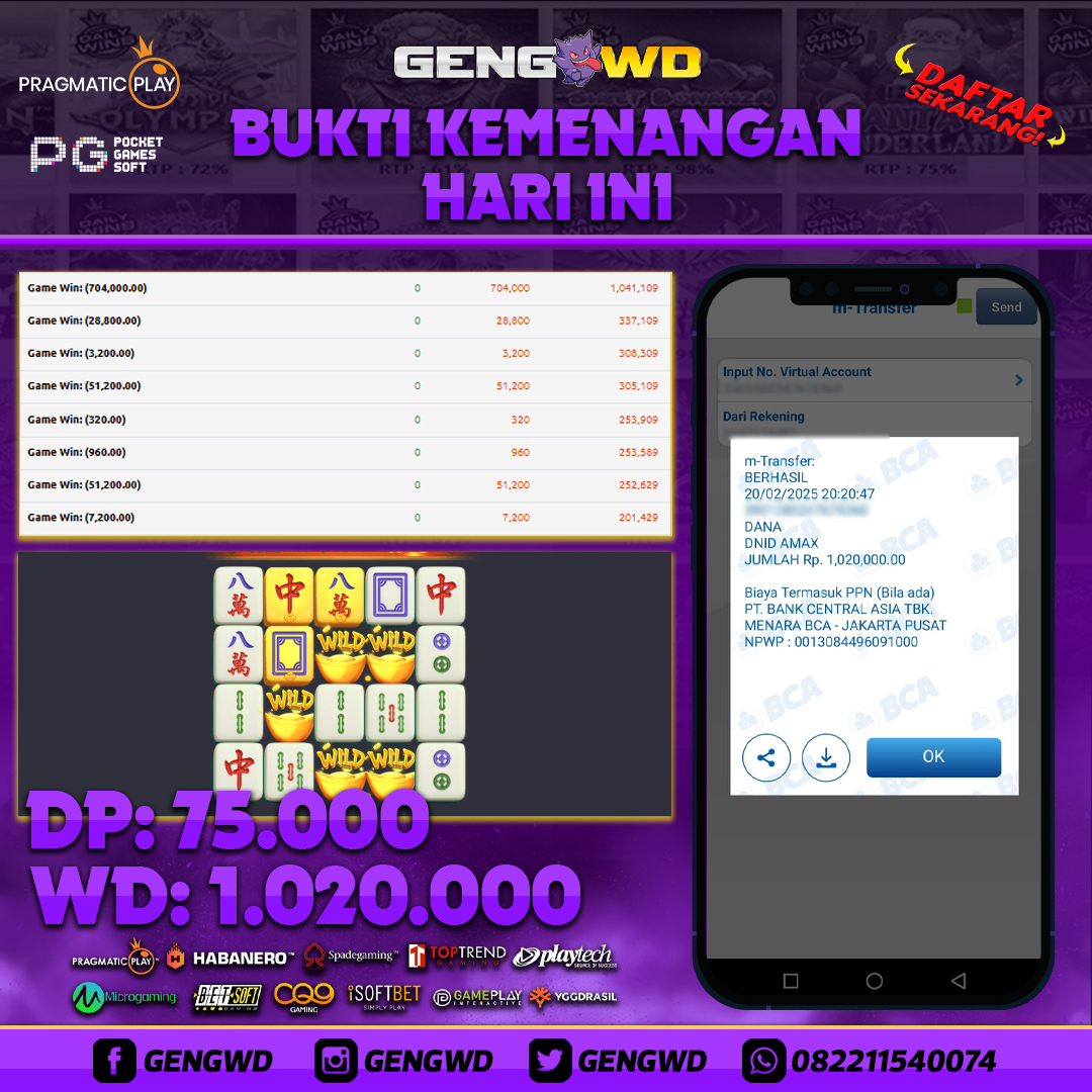 GENGWD JACKPOT SLOT MAHJONG WAYS RP.1.020.000